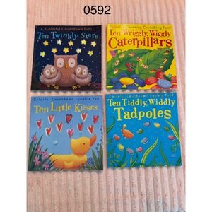 Lot of 4 Colorful Countdown Board Books Ten Twinkly Stars Caterpillars Tadpoles